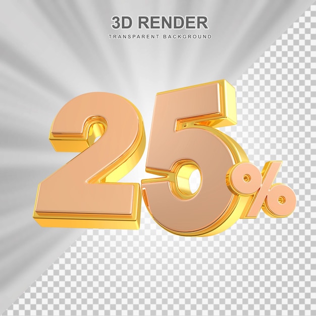 25% 할인 판매 금 숫자