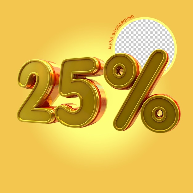 25 percent off promotion 3d rendering