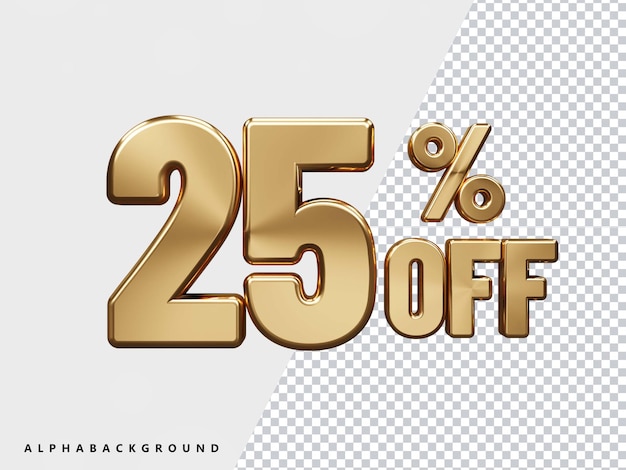 25 percent off sale transparent text