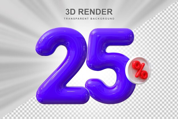 Offerta del 25% nel rendering di palloncini 3d