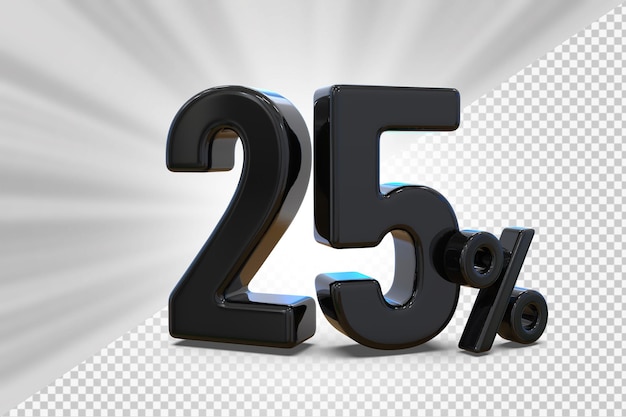 25 percent offer in 3d render