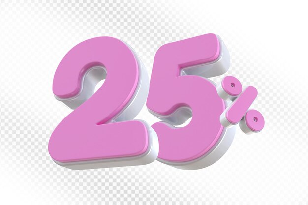 25% 粉紅色提供 3D 影像