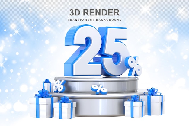 25% 승진과 선물 3d