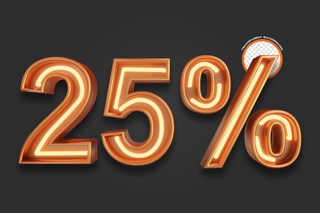 PSD 25 percentage percent sign 3d number