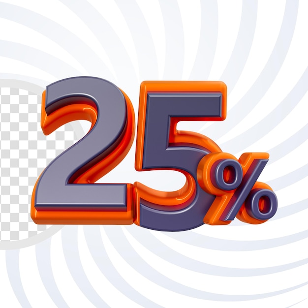25 Procent Zniżki Na Sprzedaż Baneru W Sklepie Internetowym Realistyczna Liczba Koncepcji Renderowania 3d