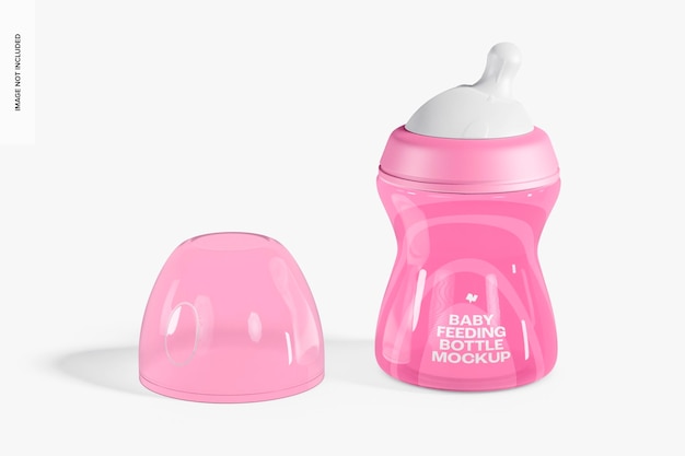 250 ml baby feeding bottle mockup, front view