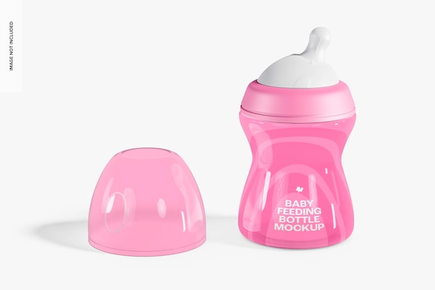 PSD 250 ml baby feeding bottle mockup, front view