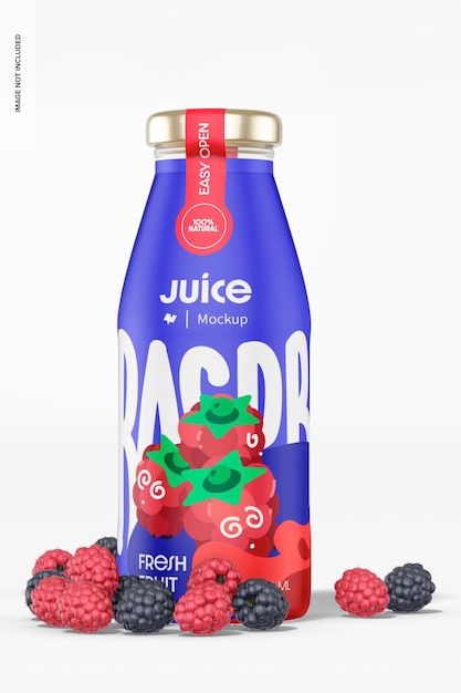 250 ml juice bottle mockup front view