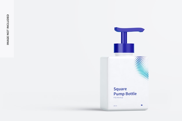 PSD 250 ml square pump bottle mockup