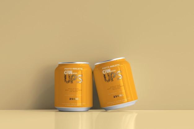 250ml aluminum can mockup isolated