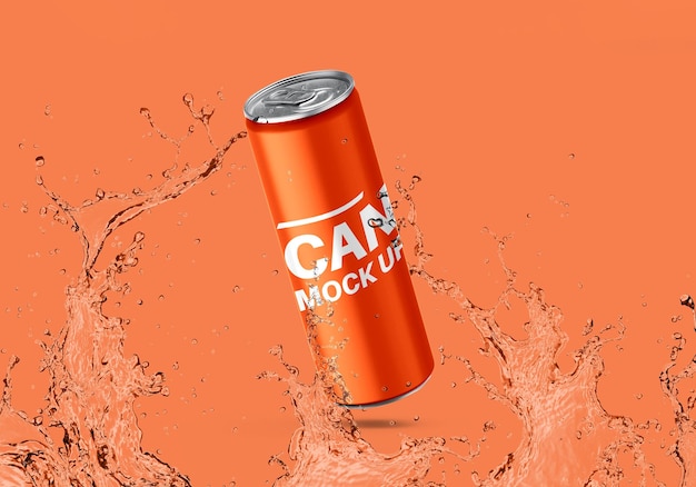 250ml sleek soda can mockup