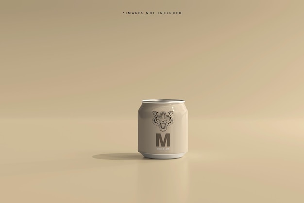 250ml stubby soda or beer can mockup