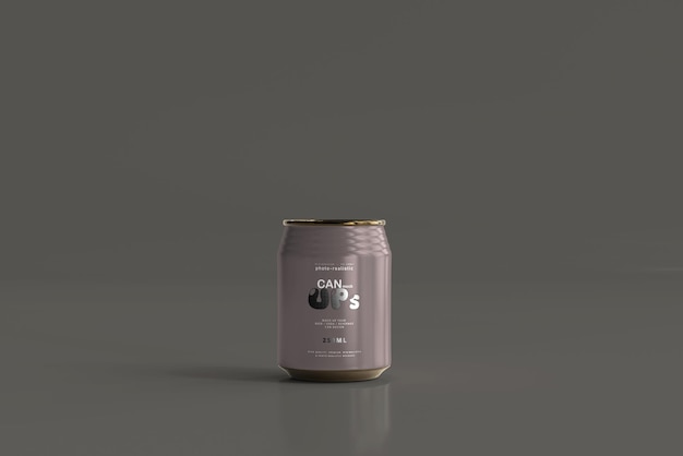 250ml stubby soda can mockup