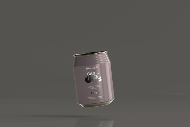 250ml Stubby Soda Can Mockup