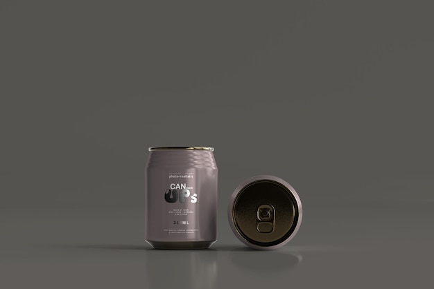 250ml Stubby Soda Can Mockup