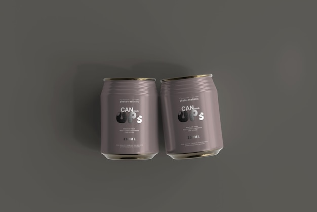 250ml stubby soda can mockup