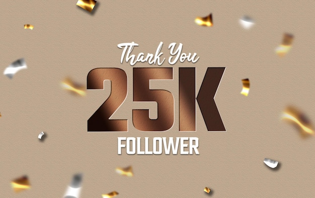 PSD 25k follower testo effetto font tipografia modificabile testo 3d