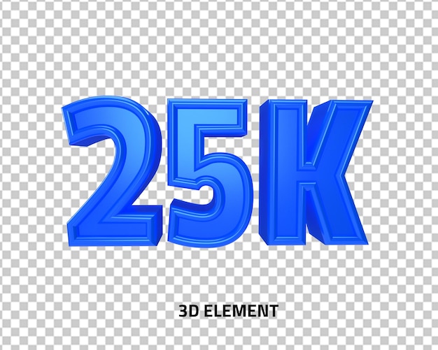 PSD 25k followers 3d text