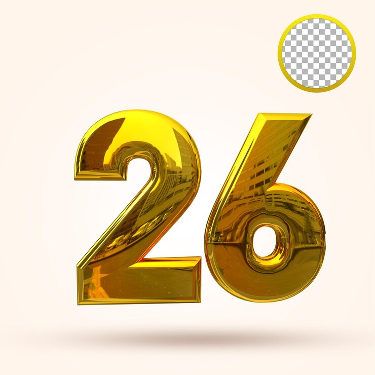 26 jaar jubileum 3d-sjabloon premium psd