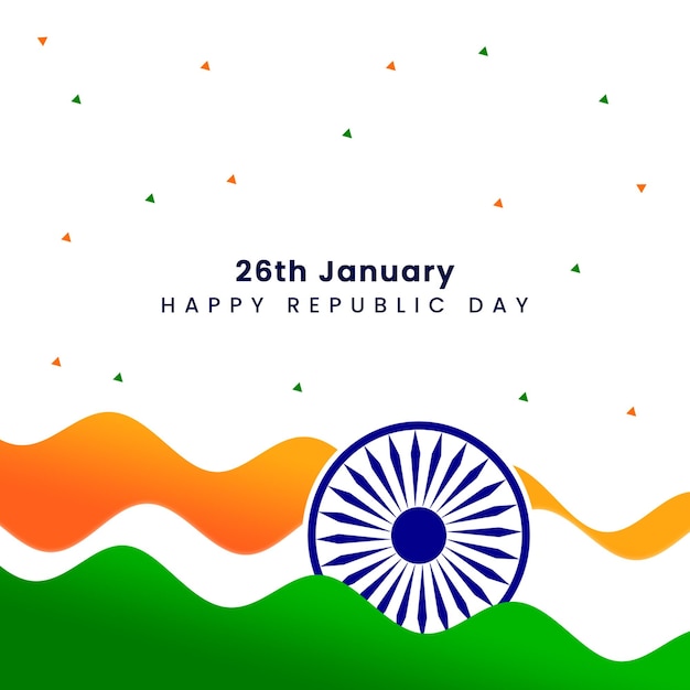 26 januari, de dag van de Republiek met een golvende Indiase vlag.