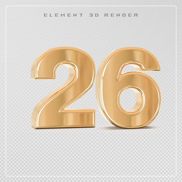 26 numero d'oro rendering 3d