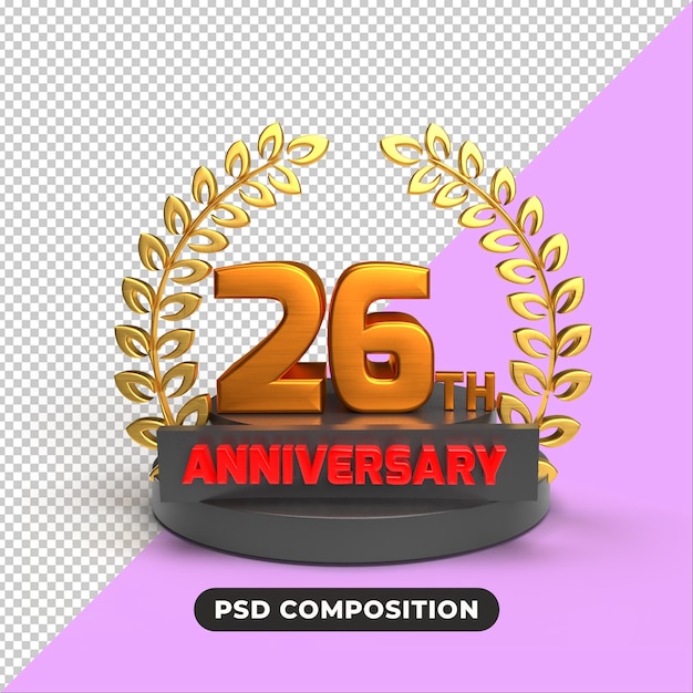 26th anniversary 3d rendering