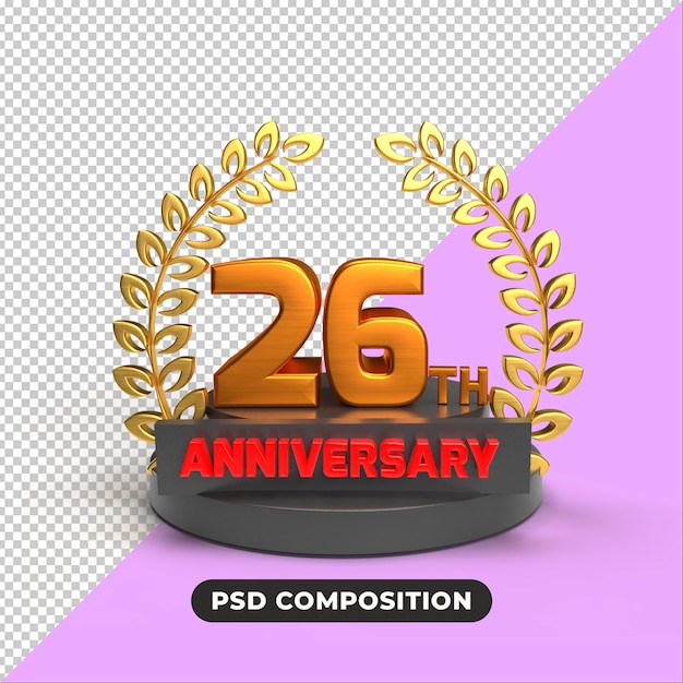 PSD 26th anniversary 3d rendering