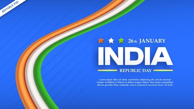 26th january india republic day banner post