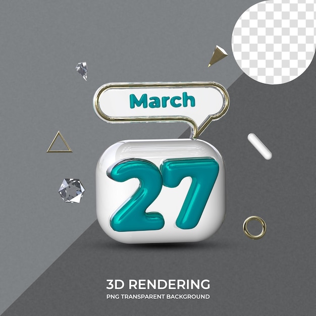 27 maart postersjabloon 3d-rendering