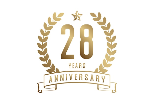 PSD 28 years anniversary gradient artwork