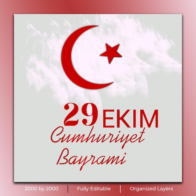 PSD 29 ekim cumhuriyet bayrami kutlu olsun festa della repubblica turchia 29 ottobre repubblica