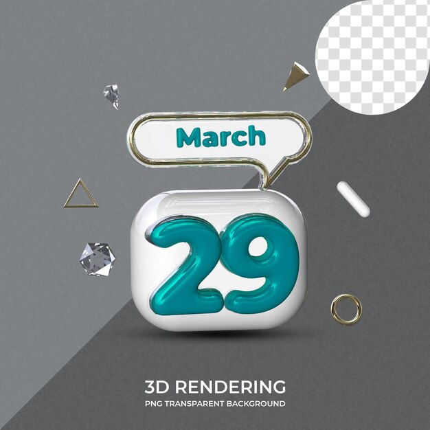 29 marzo poster modello rendering 3d