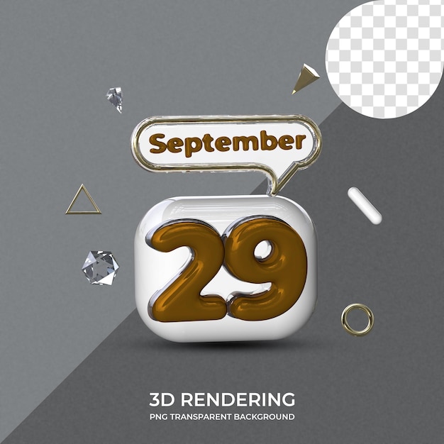 PSD 29 september poster sjabloon 3d-rendering