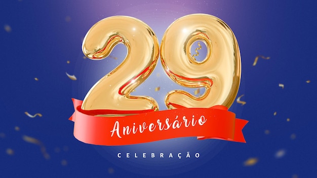 PSD banner di anniversario di 29 anni