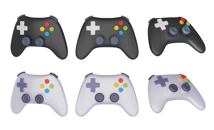 PSD 2color joystick controller gamepad 3d graphic