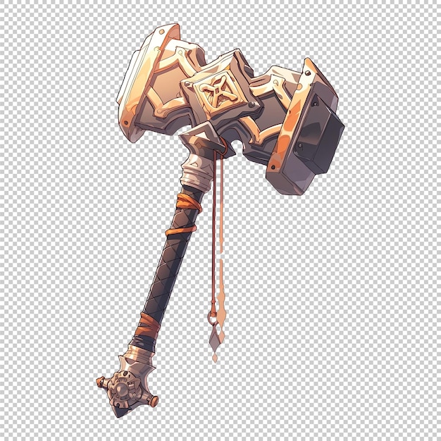 PSD 2d ancient war hammer weapon game asset animation design