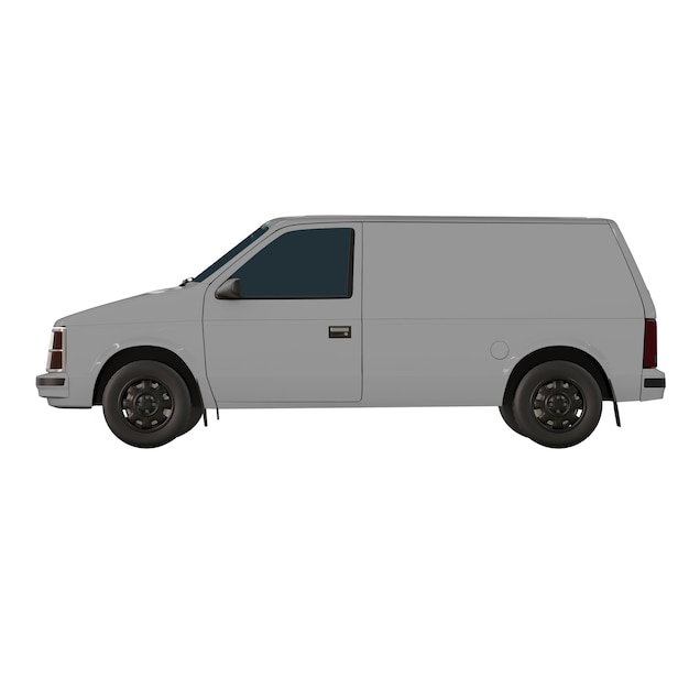 2D bestelwagen rechter zijaanzicht