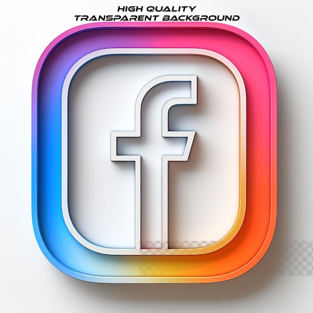 PSD un'icona piatta 2d del logo di instagram progettata su uno sfondo trasparente