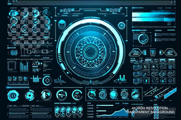 PSD 2d holografisch menu van fallout woestenij op transparante achtergrond