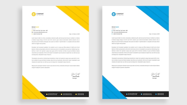 2in1 creative business letterhead design PSD template