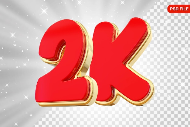 2K Follow Red Number Dziękuję za śledzenie