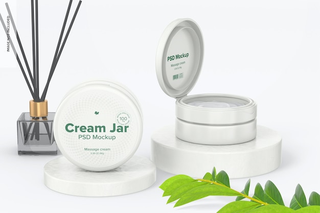 3.38 oz Cream Jars Mockup