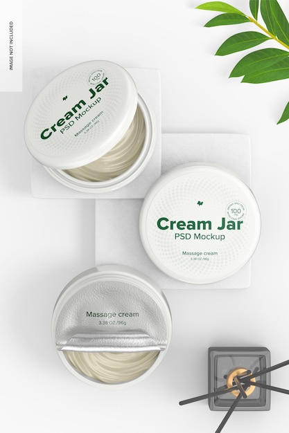 3,38 oz cream jars mockup