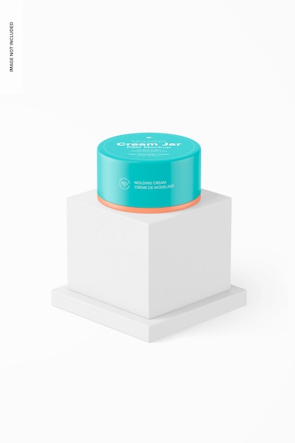 3.4 Oz Molding Cream Jar Mockup, Perspective