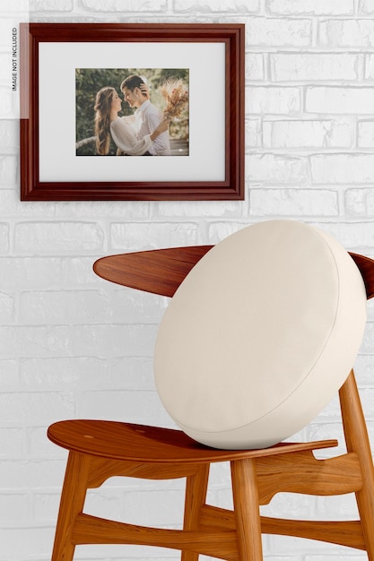 3:4 photo frame with chair mockup