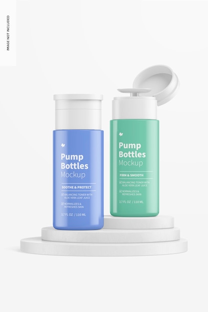 3.7 oz pump bottles mockup