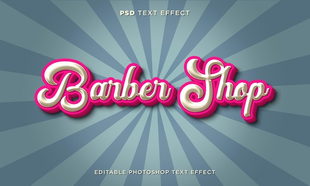 Premium PSD | 3 barber shop text effect template