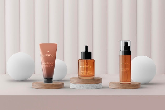 3 cosmetic set mockup