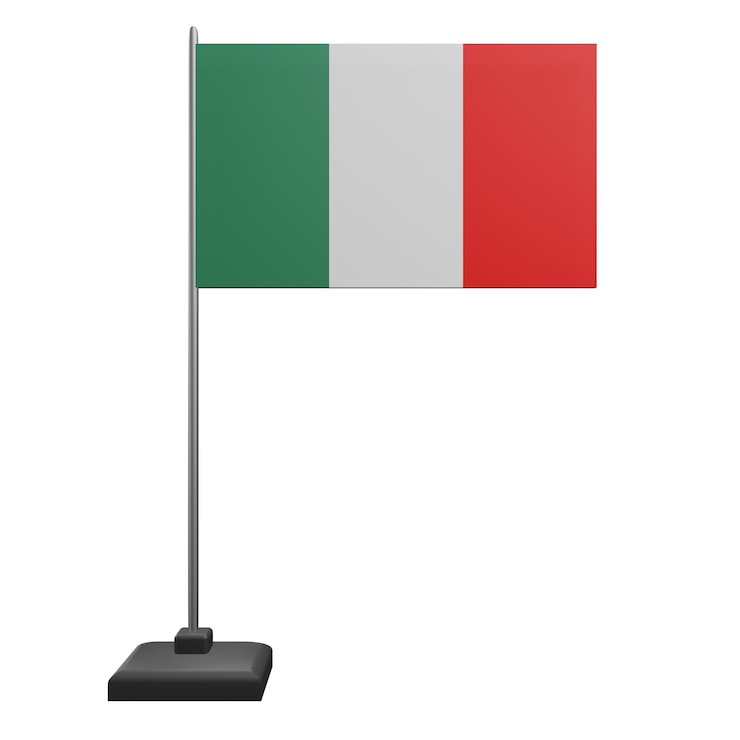 PSD 3 d illustratie van de italiaanse vlag