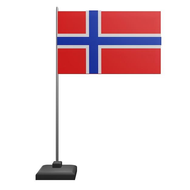 PSD 3 d illustratie van de vlag van noorwegen